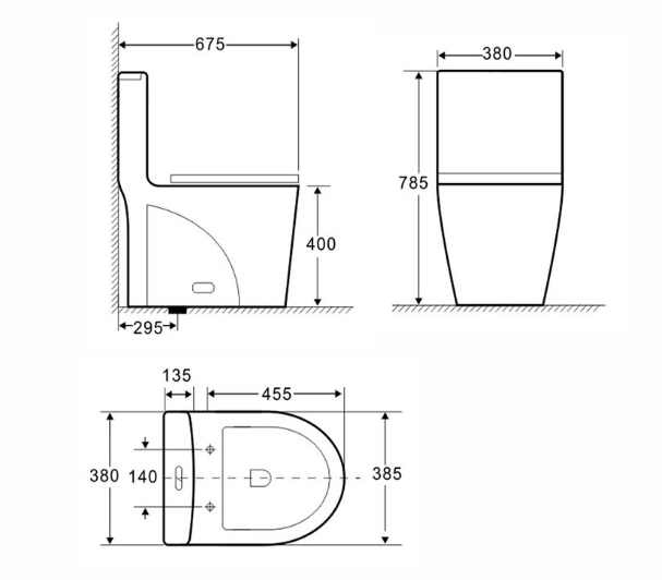 CUPC Vitreous china Siphonic One Piece Toilet