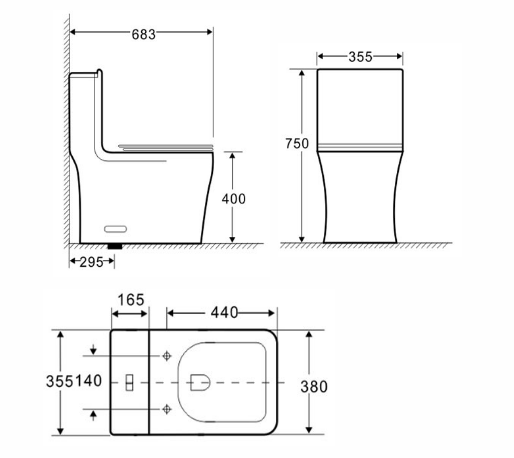 CUPC Vitreous china Siphonic One Piece Toilet