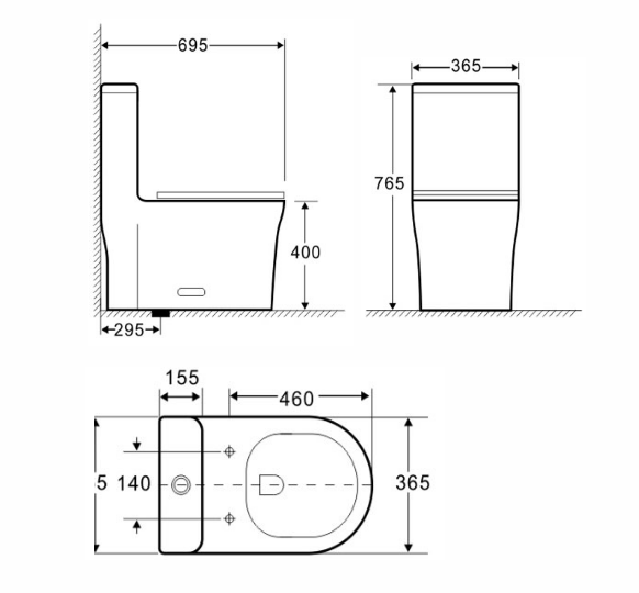 CUPC Vitreous china Siphonic One Piece Toilet