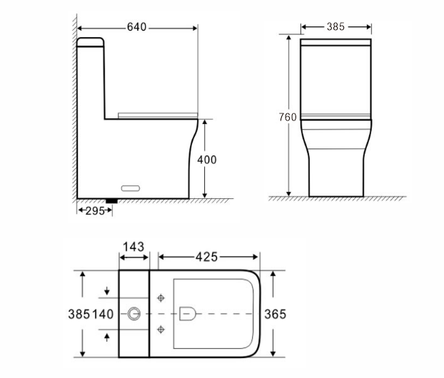 CUPC Vitreous china Siphonic One Piece Toilet