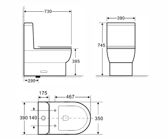 CUPC Vitreous china Siphonic One Piece Toilet