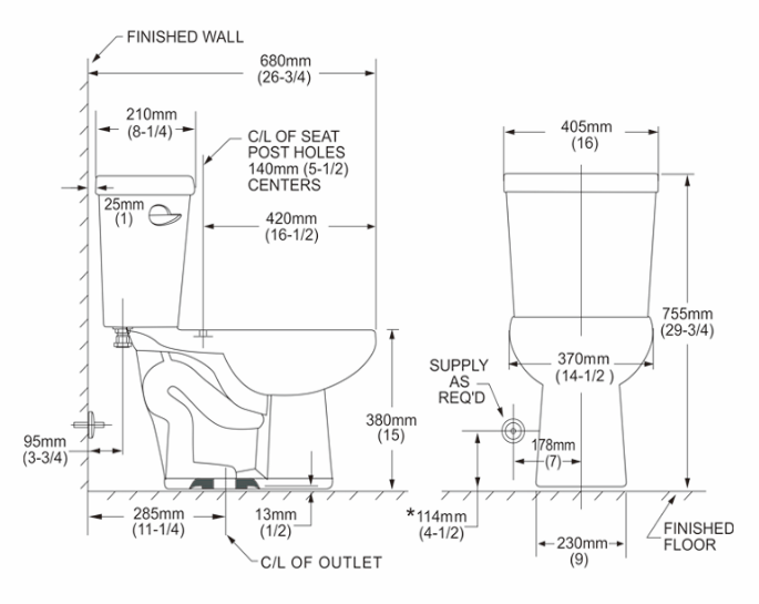 CUPC Round Two Piece Toilet