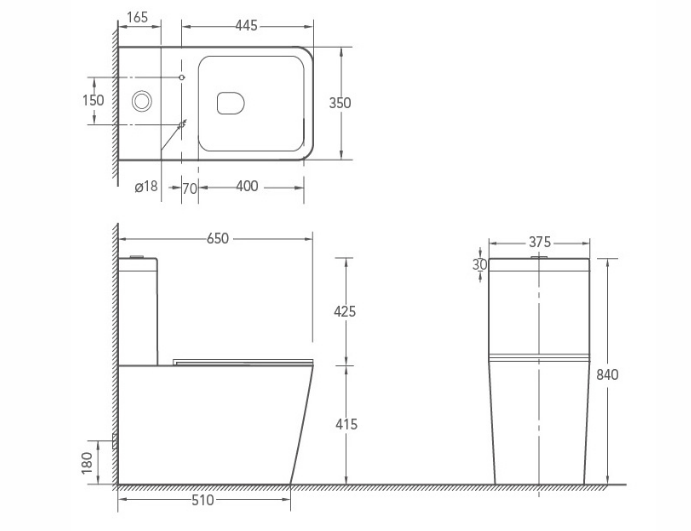 WaterMark Rimless Two Piece Toilet