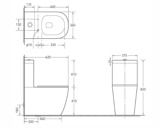 WaterMark Rimless Two Piece Toilet