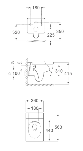 Washdown Wall Hung Toilet