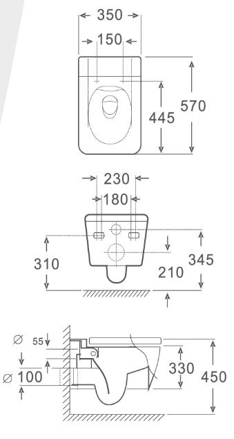 Washdown Wall Hung Toilet