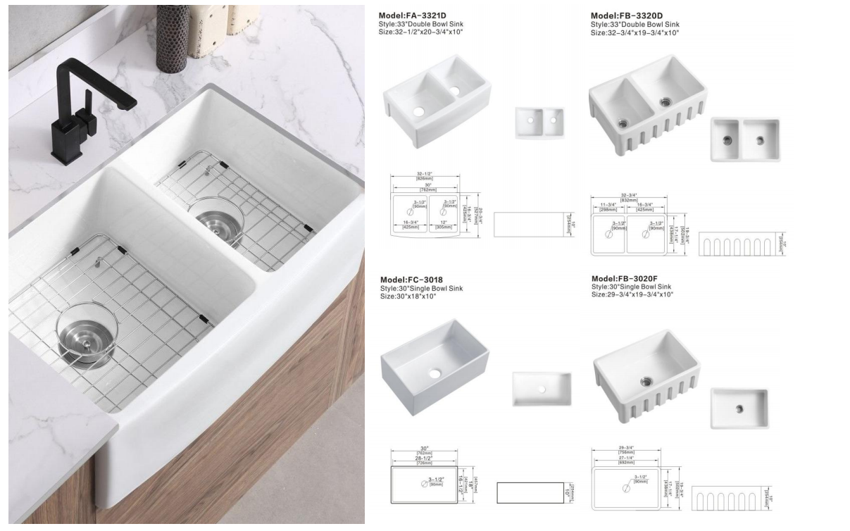 Sally Porcelain Farmhouse Sink Series