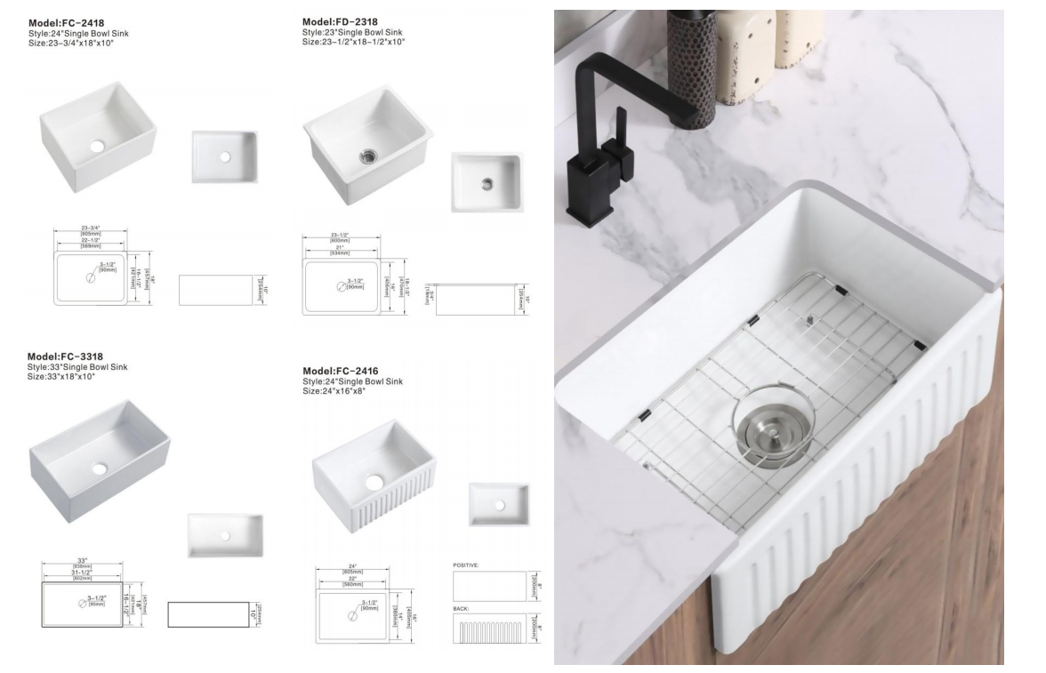 Sally Porcelain Farmhouse Sink Series