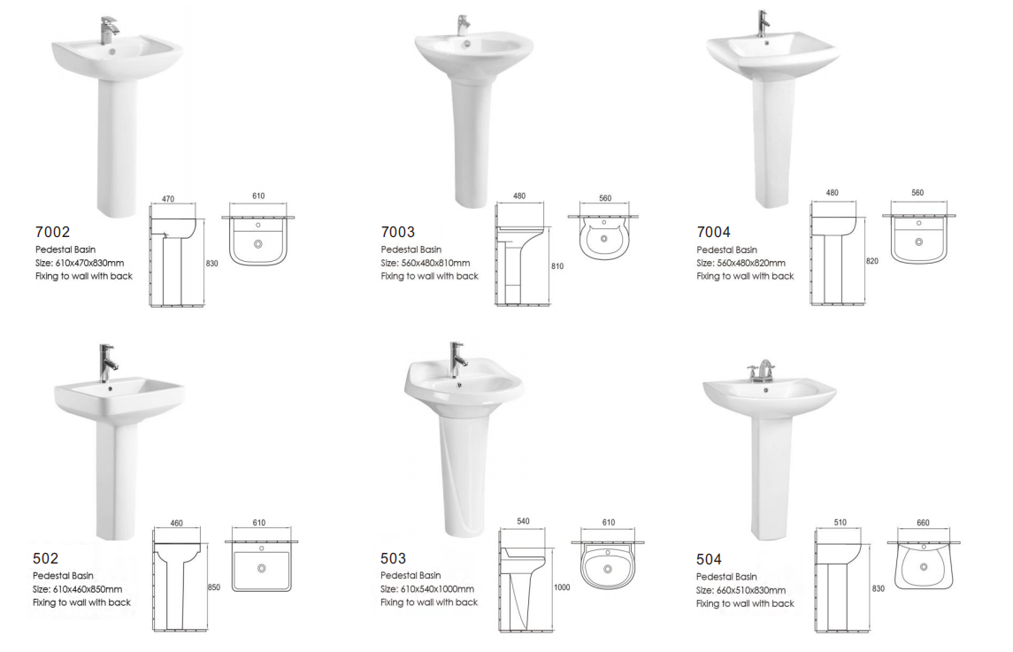 Sally Pedestal Washbasin Series