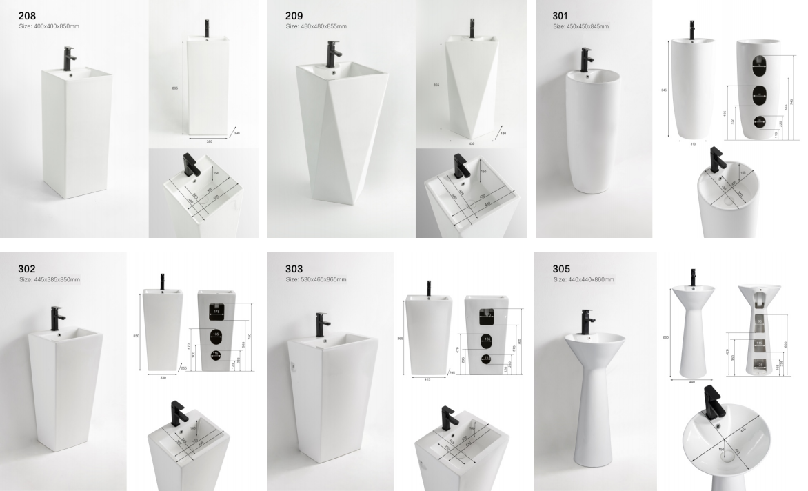 Luxury Pedestal Washbasin Series