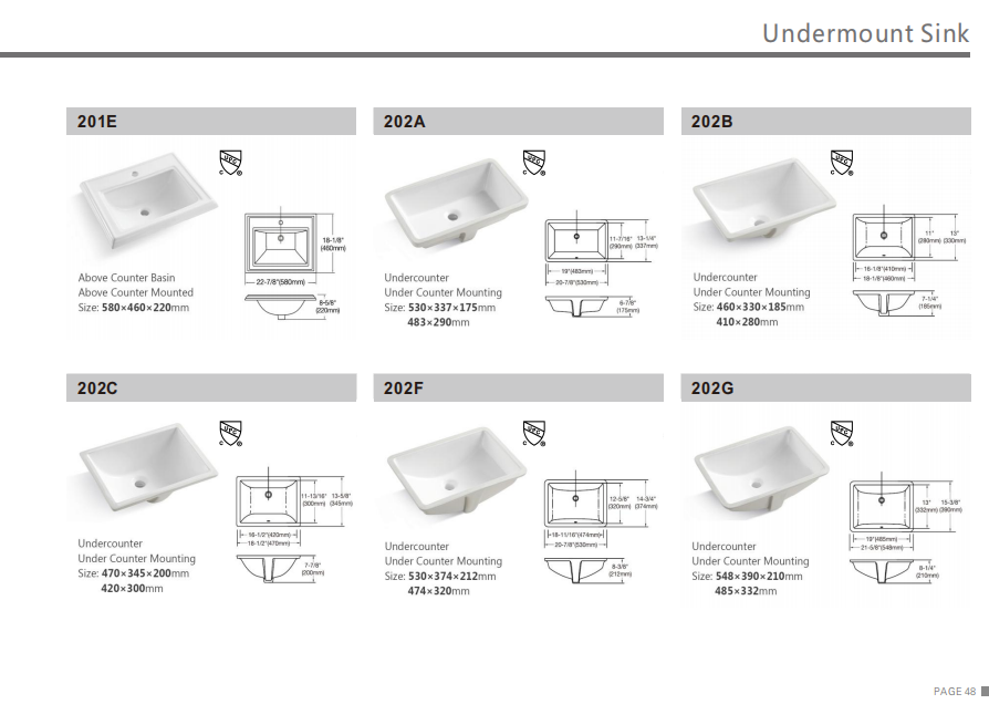 Sally Drop in Washbasin Series