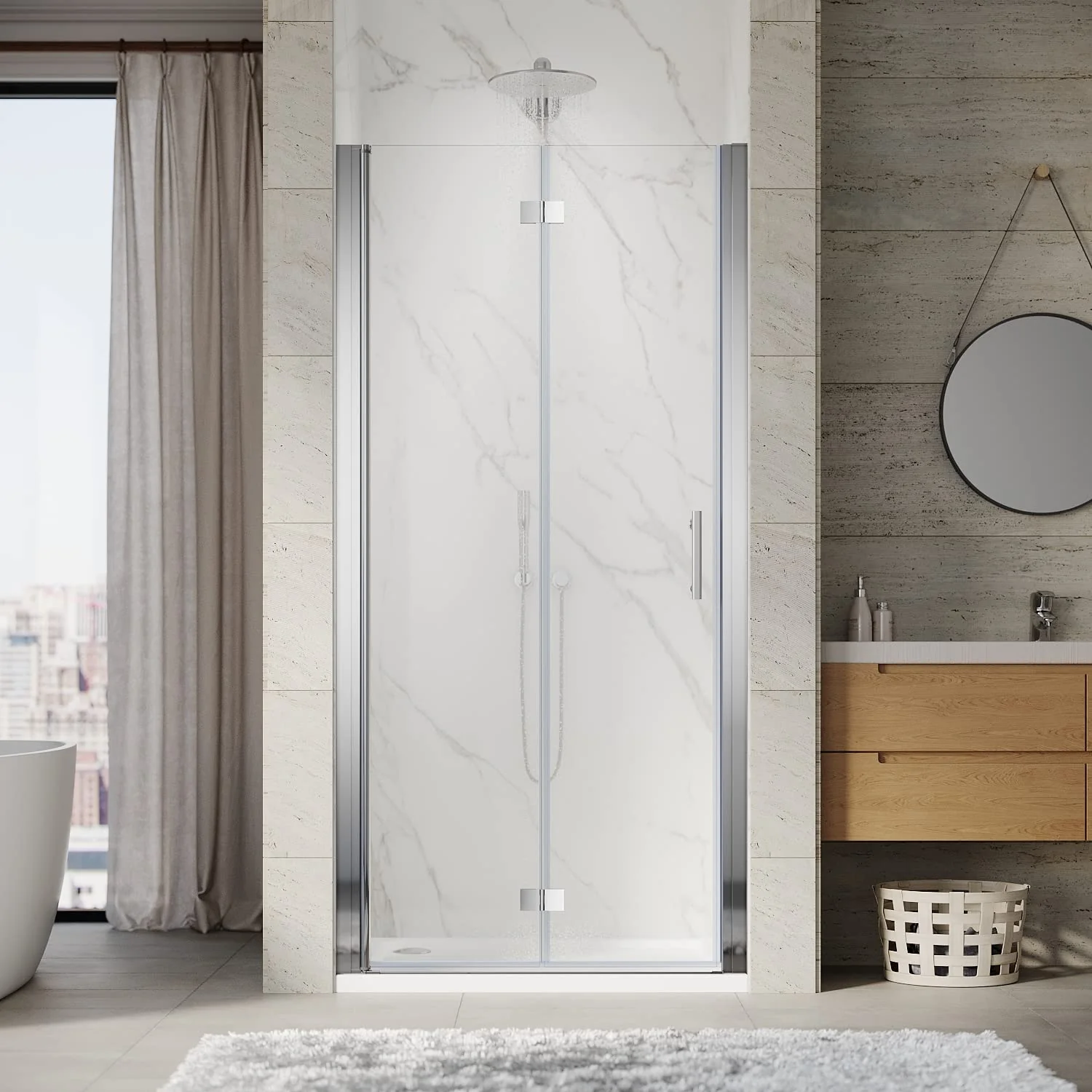 SALLY Bi-Fold Shower Door Width 750-900mm - 6mm