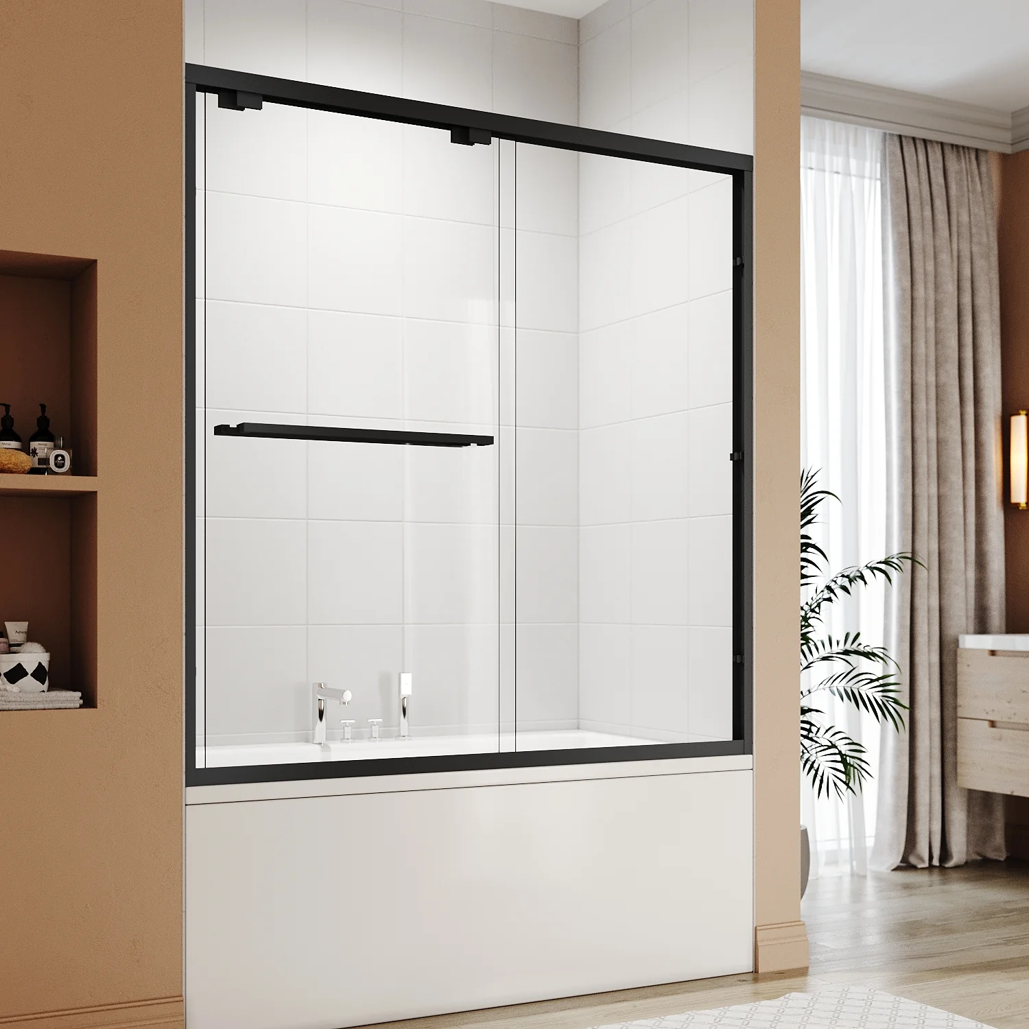 SALLY Double Sliding Bathtub Door 6mm